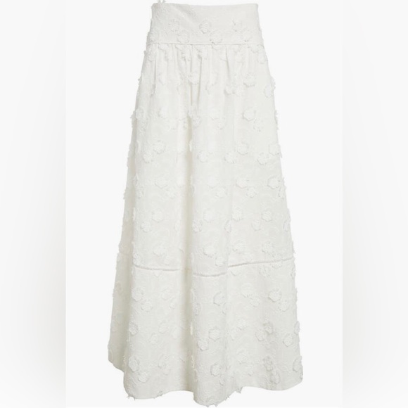 NWT $295 FARM Rio Off White 3D Flower Midi Skirt in XS, Small, and Medium! - Picture 6 of 12